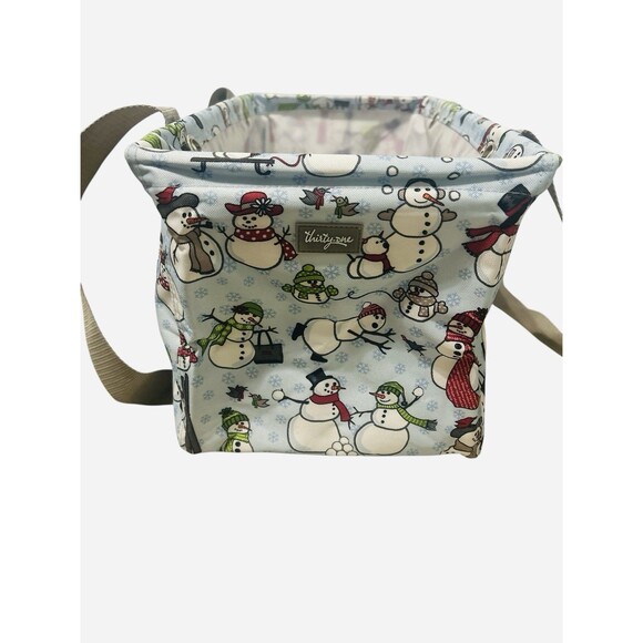Snow-Daze Snowman Winter thirty-one medium utility tote - Picture 2 of 4